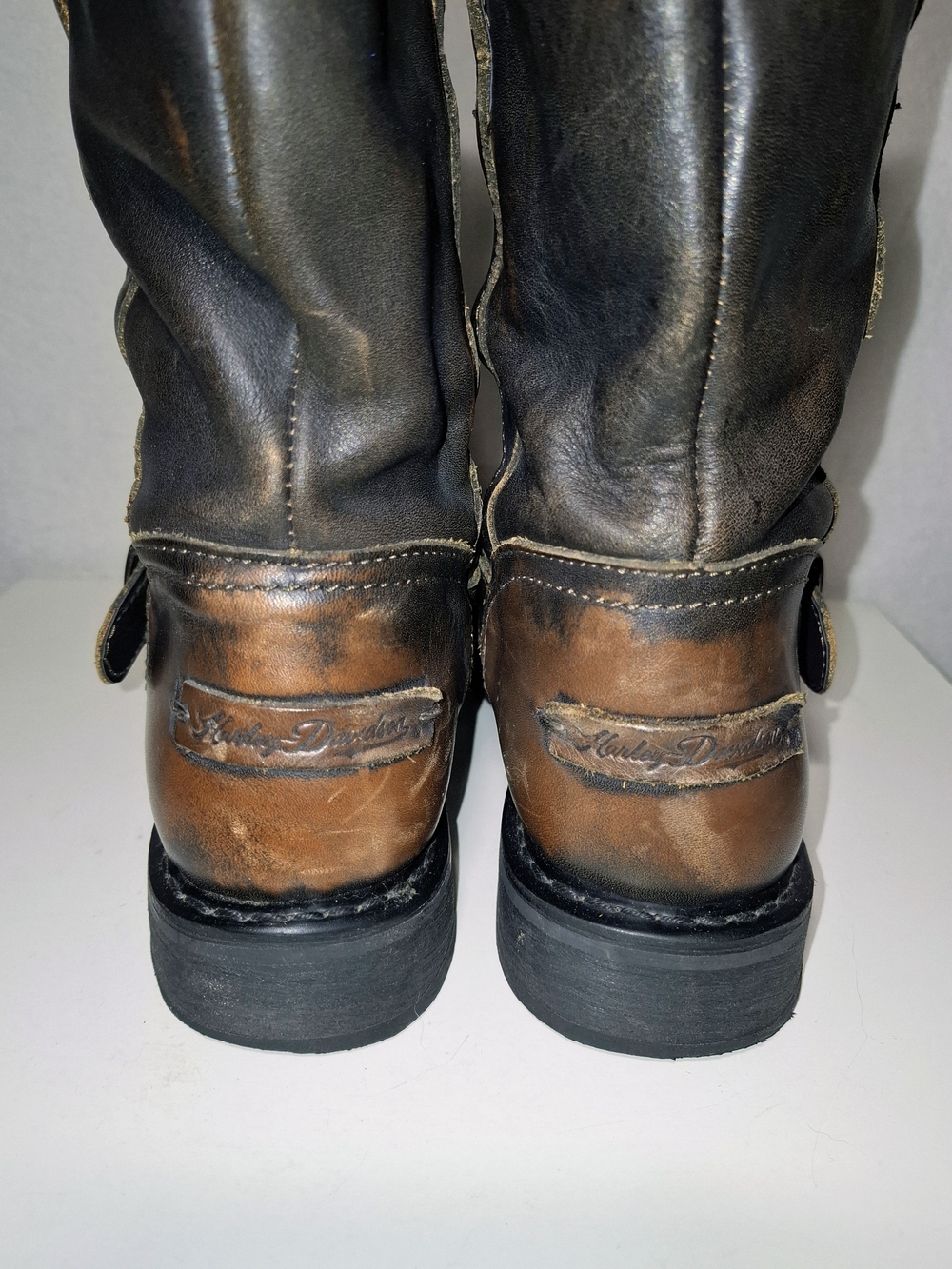 Harley-Davidson Brown and Black Leather Harness Boots - Picture 5 of 11